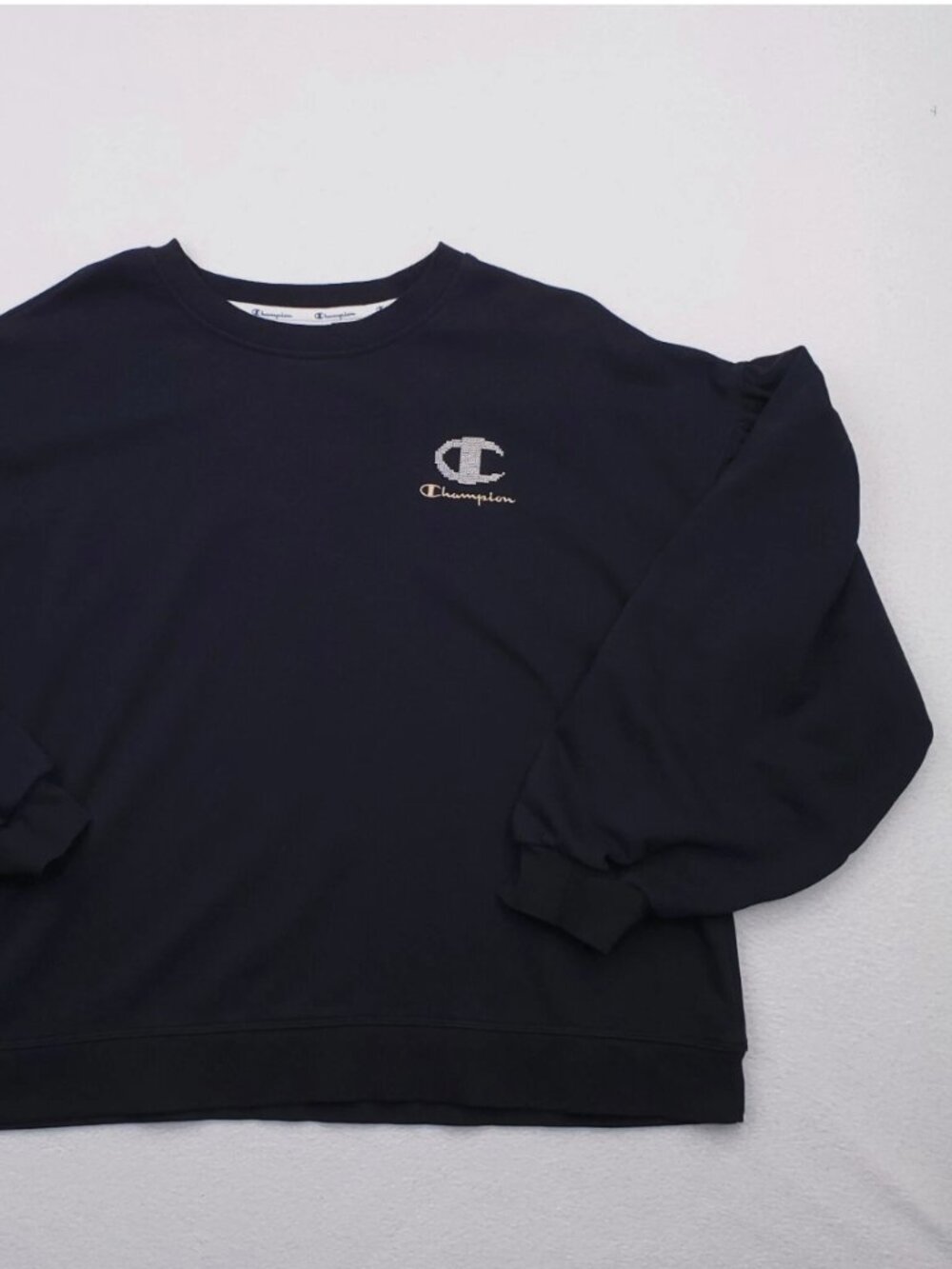 Champion Crop Balloon Sleeve Oversized Sweatshirt